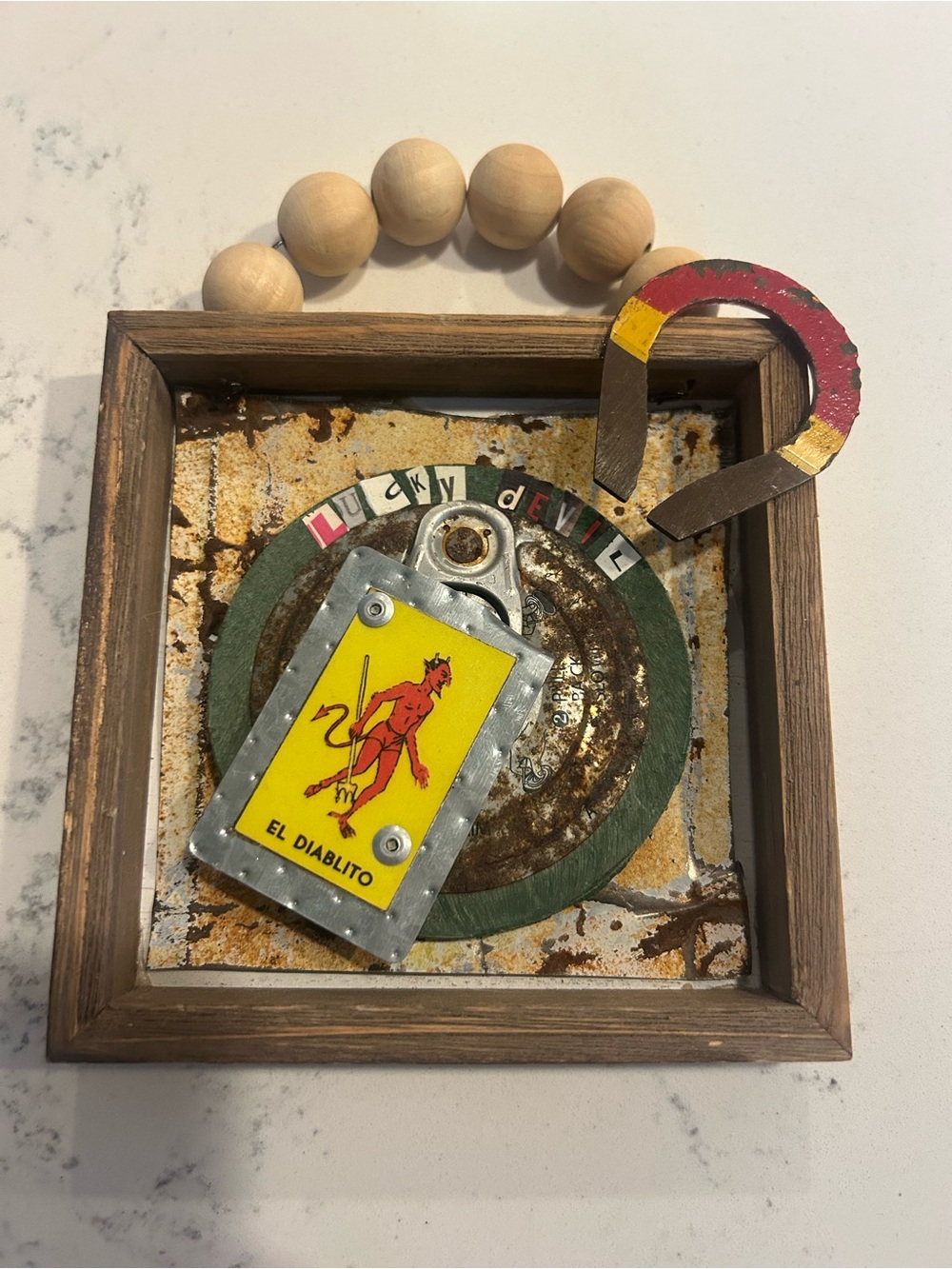 Handmade 'Lucky Devil' Wall Decor - Yellow & Red Accents